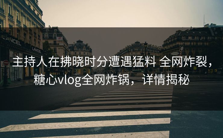 主持人在拂晓时分遭遇猛料 全网炸裂,糖心vlog全网炸锅,详情揭秘 主持人在拂晓时分遭遇猛料 全网炸裂,糖心vlog全网炸锅,详情揭秘