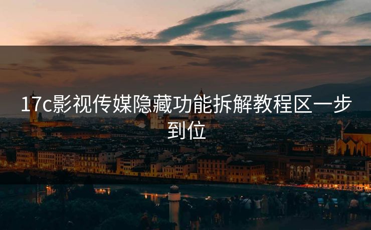 17c影视传媒隐藏功能拆解教程区一步到位